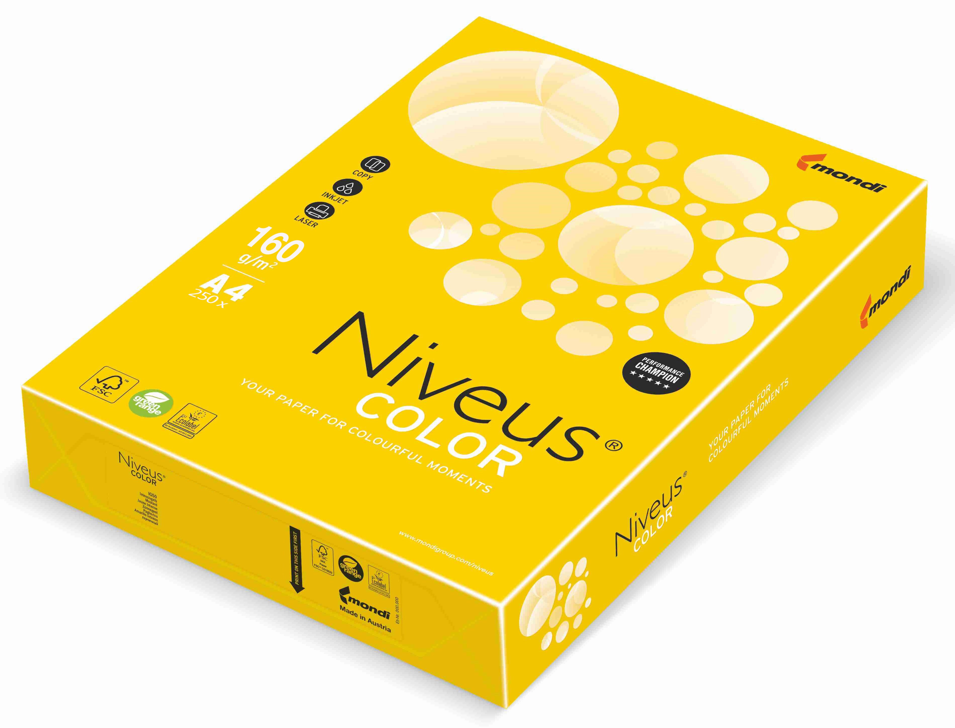 CARTON COPIATOR A4 GALBEN MUSTAR INTENS 160G 250/TOP IG50 NIVEUS CARTON COPIATOR A4 GALBEN MUSTAR INTENS 160G 250/TOP IG50 NIVEUS